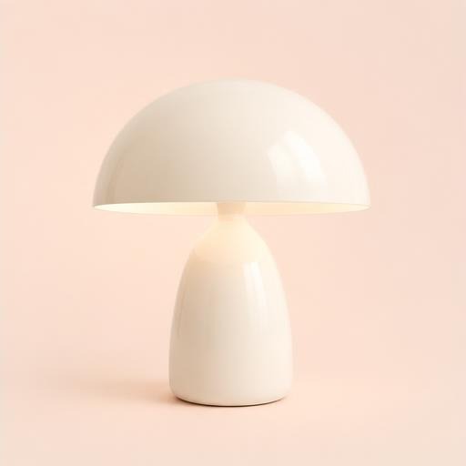 Cream mushroom lamp